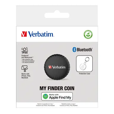 Verbatim Americas Myfinder Coin Bluetooth Item Finder 1PK - Black, image 8