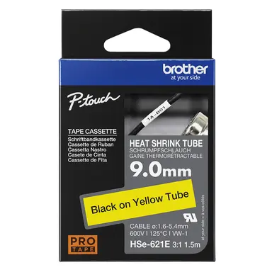 Brother International Corporat 0.35IN X4.9FT(8.9MM X1.5M) 3:1 Heat Shrink Tube Blk ON Yellow DIA: 0.062IN-0., image 6