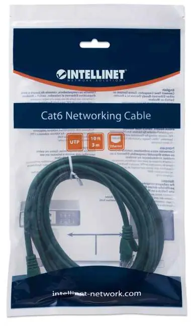 Intellinet 10 FT Green Cat6 Snagless Patch Cable, image 6