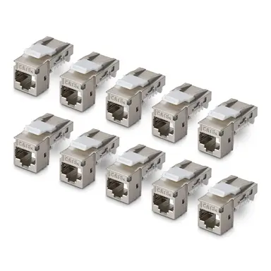 StarTech.com 10-Pack of Shielded Cat6a RJ45 STP Keystone Jacks Is Ideal for Patch Panels