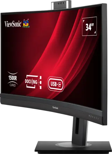 ViewSonic 34 in Uwqhd Curved Video Conferencing Monitor with Windows Hello Compatible IR We, image 8