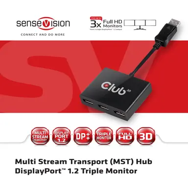 Club 3D B.V This Mst Hub Splits The Signal to 3 Independent DP 1.2 Displays Includes DP to, image 7
