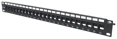 Intellinet Blank Patch Panel; 24-Port, 1 U, Black