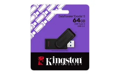 Kingston 64GB Portable USB 3.2 Gen 1 Datatraveler Exodia S (Black/Black), image 4