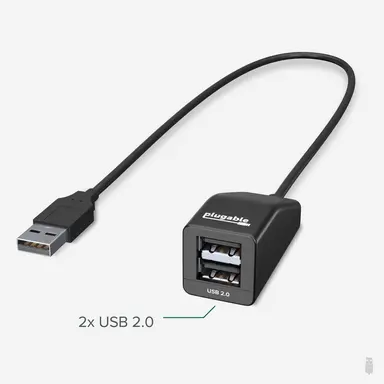 Plugable Technologies Plugable USB 2.0 2-Port High Speed Ultra Compact Hub Splitter, image 6