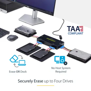 STARTECH.COM 4 Bay Standalone Hard Drive ERASER/WIPER - 2.5/3.5IN SSD/HDD SATA Drives - 9 Mod, image 8