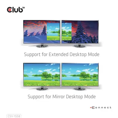 Club 3D B.V USB C to Dual HDMI 4K 60HZ ADAPTER+PD3 0, image 5