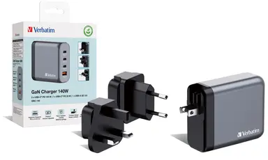 Verbatim Americas 140W 4-Port Gan Wall Charger, image 8