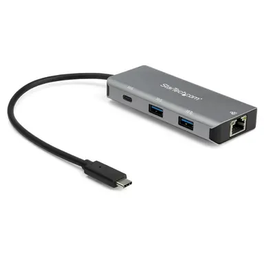 StarTech.com Portable 3-Port USB-C Hub W/ Gigabit Ethernet RJ45 - USB Type-C Host Laptop to 1
