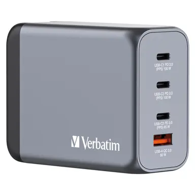 Verbatim Americas 200W 4-Port Gan Wall Charger