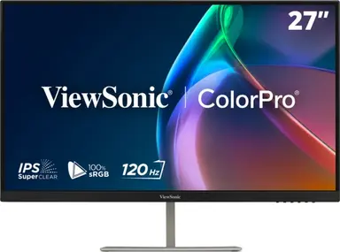 ViewSonic VP Series 27" 120Hz 2K QHD Pantone Validated 100% sRGB & Factory Calibrated Monitor with 90W USB-C, image 3