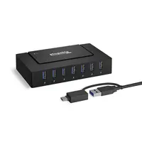 Plugable Technologies Plugable 7-in-1 USB Powered Hub for Laptops with USB-C or USB 3.0 - Power Statio, image 3