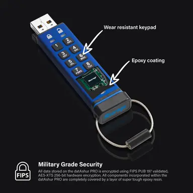 Kanguru Istorage Datashur Pro Fips 140-2 Level 3 Secure Pin Protected Flash DRIVE-16GB, image 6