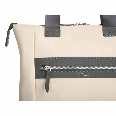 Targus 15 Newport North-South Tote (TAN) - Zipped Main Compartment with Protective Crad, image 8