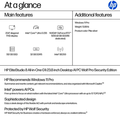 HP Sbuy HP Elitestudio 8 AIO G1I U5 235 32GB/512 PC, image 8