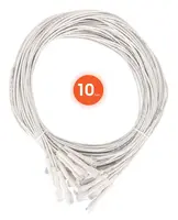 Intellinet Cat6 U/UTP Flexiboot Slim Network Patch Cable, 1 FT., White, 10-Pack, image 3