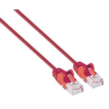 Intellinet Cat6 U/UTP Slim Network Patch Cable, 0.5 FT., Red
