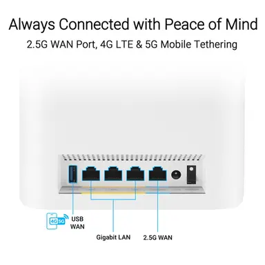 ASUS Zenwifi BT6 Tri-Band WIFI 7 Mesh 9.4 Gbps 3000 SQ.FT. (1PK) 2.5G WAN Por, image 6