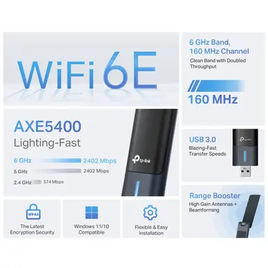 Omada Networks by TP Link AXE5400 Highgain WF6E USB Adapter, image 5