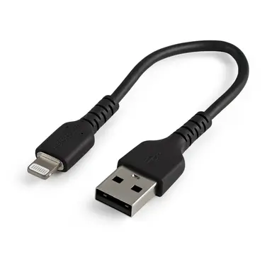 StarTech.com 6 in 15CM USB to Lightning Cable - Apple Mfi Certified - Aramid Fiber - Black