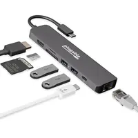 Plugable Technologies Plugable 7-in-1 USB C Hub Driverless Multiport Adapter with Ethernet, 100W Charg, image 3