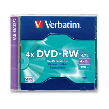 Verbatim Americas 1PK DVD-RW 4.7GB 4X Branded Surface JC