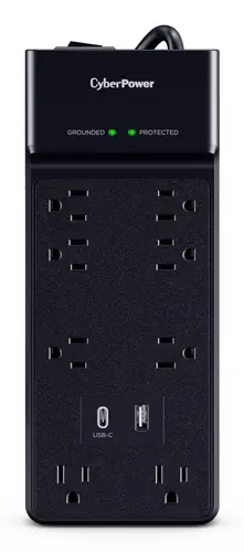 CyberPower Systems (USA) CyberPower Surge, Black, NEMA 5-15P Input - 8 - NEMA 5-15R, 1 Type a, image 2