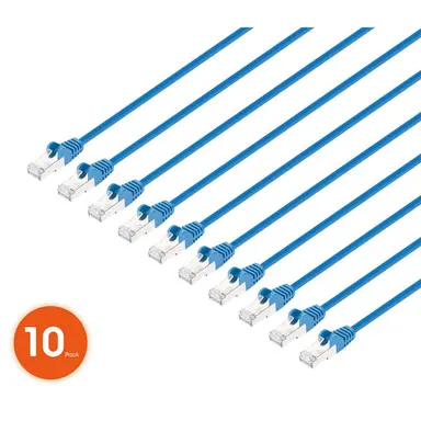 Intellinet CAT8.1 U/FTP Slim Network Patch Cable, 0.5 FT., Blue, 10-Pack, image 8