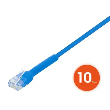 Intellinet Cat6 U/UTP Flexiboot Slim Network Patch Cable, 1 FT., Blue, 10-Pack, image 8