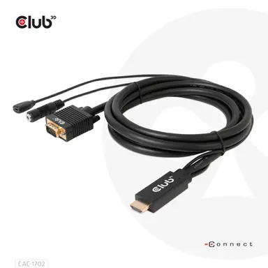 Club 3D B.V HDMI to VGA Cable 6.56 ft Full HD 1080P, image 4