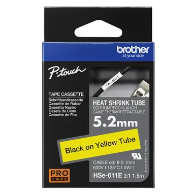 Brother International Corporat 0.2IN X4.9FT(5.1MM X 1.5M) 3:1 Heat Shrink Tube Blk ON Yellow DIA: 0.031IN-0., image 6