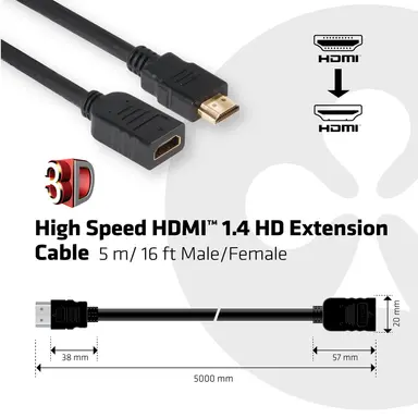 Club 3D B.V HDMI 1.4 Male to HDMI Female High Speed, image 7