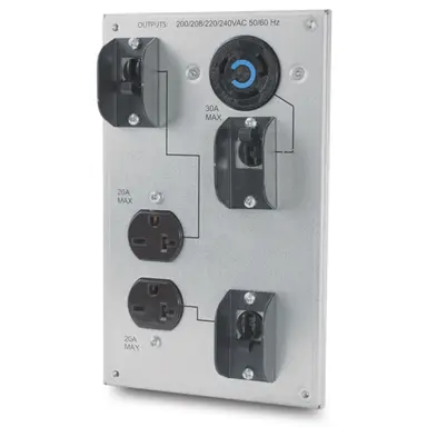 APC BY Schneider Electric APC Smart-Ups RT 208V 8/10KVA Backplate Kit W/ (2) 6-20R And (1) L6-30R, image 4