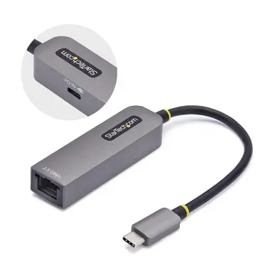 StarTech.com 2.5GBE USB-C to Ethernet Adapter, 100W PD Pass-Through, Nbase-T NIC, USB 3.0 Typ