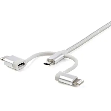 StarTech.com 6 ft (1.8 m) USB Multi-Charging Cable, USB-a to Lightning/USB-C/Micro-USB, Apple, image 6