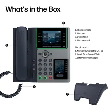 HP Poly Edge V650 Opensip Deskphone with Power Supply HP Poly Edge V650 Opensip, image 6