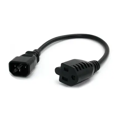 StarTech.com AC Power Extension Cord 1 ft (0.3 m) 18AWG Power Supply Extension Cable IEC 60320