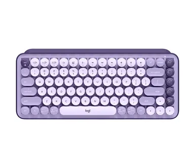 Logitech Pop Keys Wireless Mechanical Keyboard with Emoji Keys - COSMOS_LAVENDER - Bolt, S
