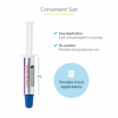 StarTech.com 1.5G Thermal Heat Paste; Metal Oxide Compound - 4-6 Applications per Tube - Oper, image 5