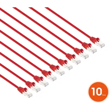 Intellinet CAT8.1 U/FTP Slim Network Patch Cable, 1.5 FT., Red, 10-Pack, image 7