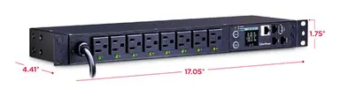 CyberPower power distribution unit (PDU) 8 AC outlet(s) 1U Black, image 6
