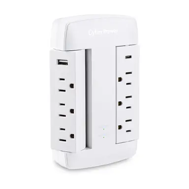 CyberPower Systems (USA) Swivel, 120V, 2 USB 3.6A Type a & C, 900J $75K Ceg, Wall Tap, White, image 5