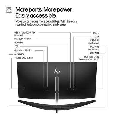 HP Sbuy S5 Pro 534PM 34 in WQHD USB-C Conferencing Monitor, image 8