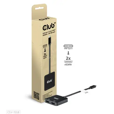 Club 3D B.V USB C to Dual HDMI 4K 60HZ ADAPTER+PD3 0