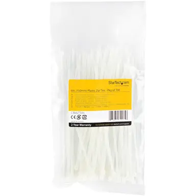StarTech.com 100 Pack of Cable Ties: Keep Cables Organized with 6 in (152.4 MM) White Zip Ties, image 6