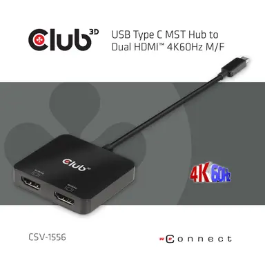Club 3D B.V USB Type C Mst Hub to Dual HDMI 4K60HZ M/F, image 8