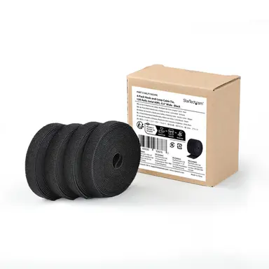StarTech.com 4-Pack 15 ft (4.6 m) Hook and Loop Roll, 0.5 in Wide, Black, Cut-to-Size Reusable, image 7