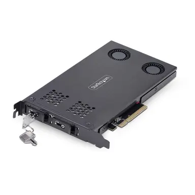 StarTech.com Dual-Bay M.2 NVMe SSD to PCIe X8 Removable Mobile Rack; Bifurcation Required;