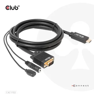 Club 3D B.V HDMI to VGA Cable 6.56 ft Full HD 1080P, image 6