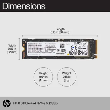 HP Sbuy HP 1TB PCIe NVMe M.2 SSD, image 4
